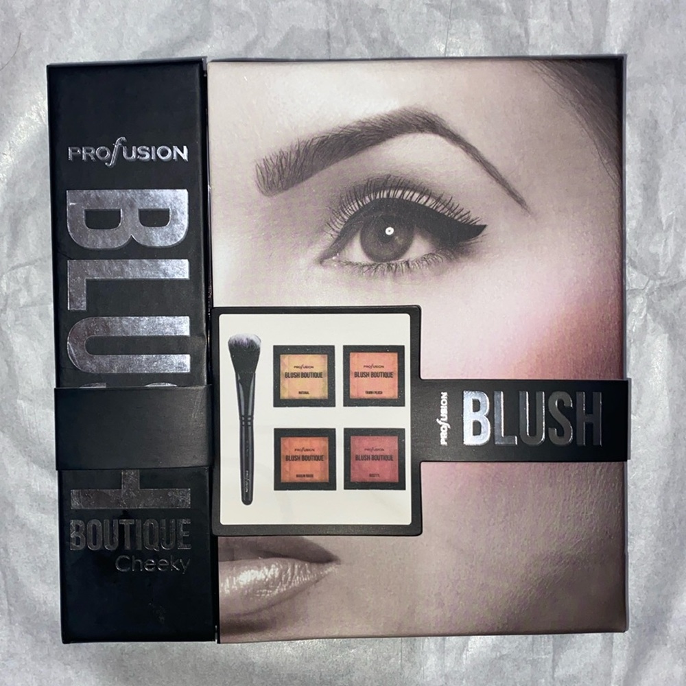 Profusion cosmetics blush makeup set cheeky shade brush brand new women